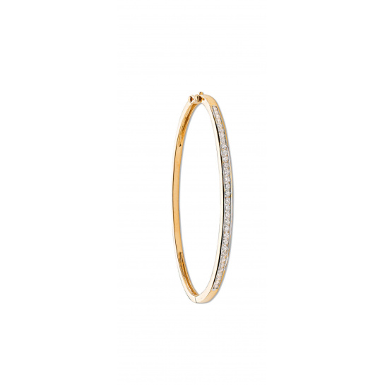 9ct Yellow Gold 1.00ct Channel Set Diamond Bangle